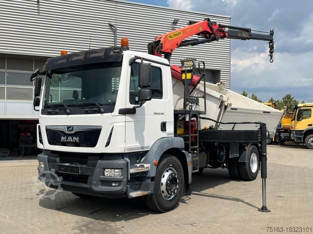 Трехсторонний самосвал MAN TG-M 18.340 4x2  2-Achs Kipper Kran Palf. PK 130