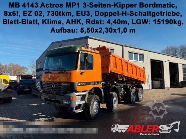 Трехсторонний самосвал MERCEDES-BENZ 4143 Actros MP1 3-Seiten-Kipper Bordmatic 8x6