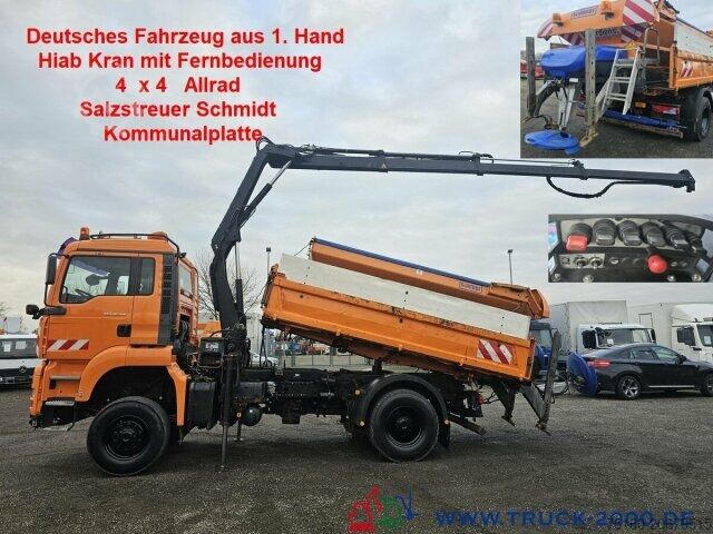 Трехсторонний самосвал MAN TGA 18.310 4x4 Kran/FB -Winterdienst-Salzstreuer