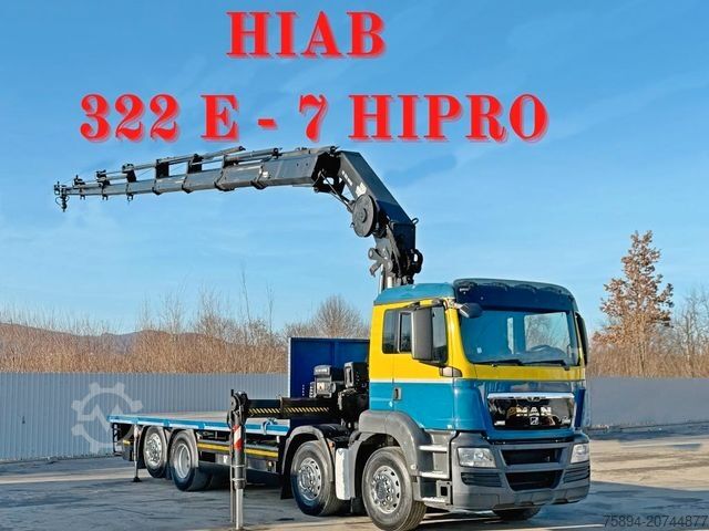 Кран-манипулятор на шасси грузовика MAN TGS 32.440*Platform 7,20m * HIAB 322 E - 7 HIPRO