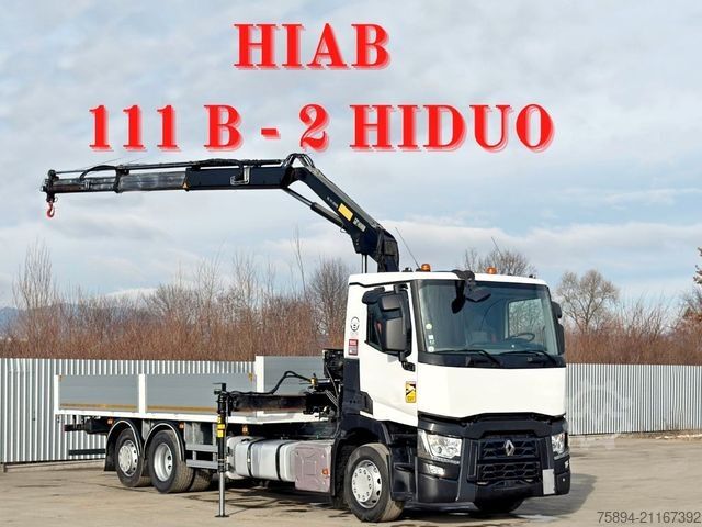 Кран-манипулятор на шасси грузовика RENAULT T 380 * HIAB 111 B - 2 HIDUO + FUNK / 6x2!