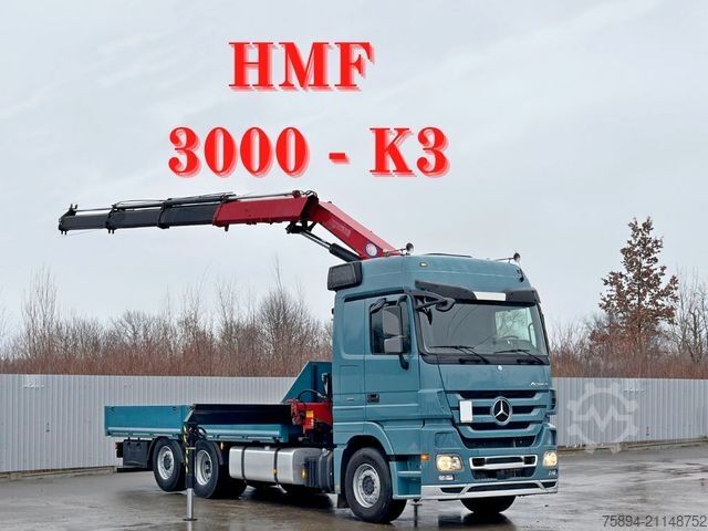 Кран-манипулятор на шасси грузовика MERCEDES-BENZ ACTROS 2548* HMF 3000 - K3 * TOPZUSTAND