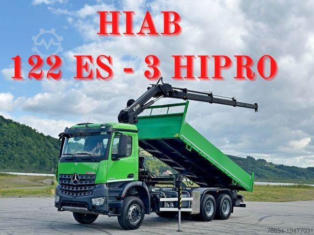 Кран-манипулятор на шасси грузовика MERCEDES-BENZ AROCS 2636 * HIAB 122 ES - 3 HIPRO + FUNK*  6x4