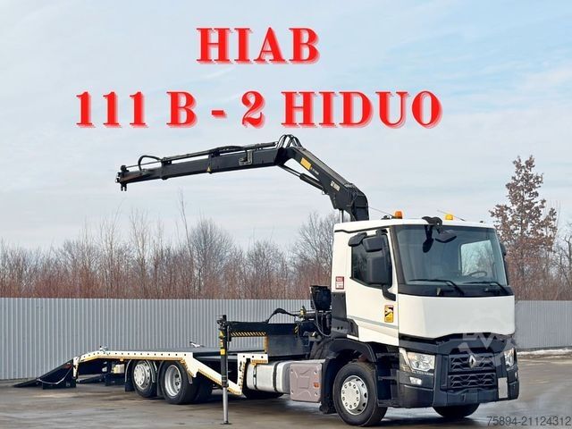 Кран-манипулятор на шасси грузовика RENAULT T 380 * HIAB 111 B - 2 HIDUO + FUNK / 6x2!