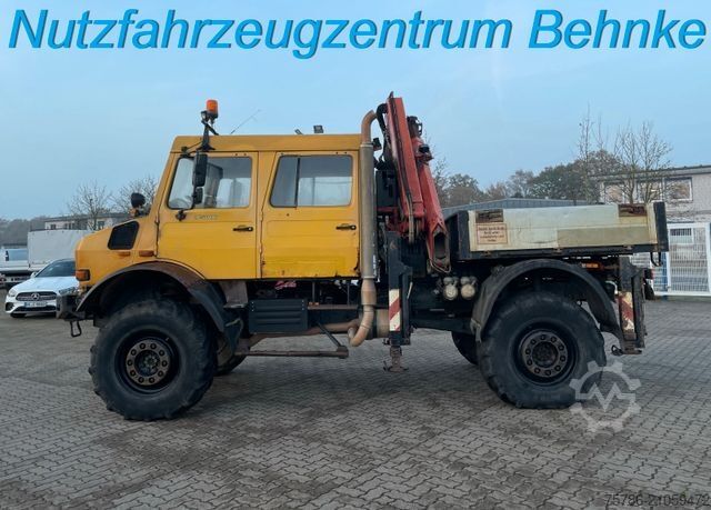 Кран-манипулятор на шасси грузовика MERCEDES-BENZ U 5000 Doka Pritsche/ PK 10.502 A/ AC/ AHK/ EU 3