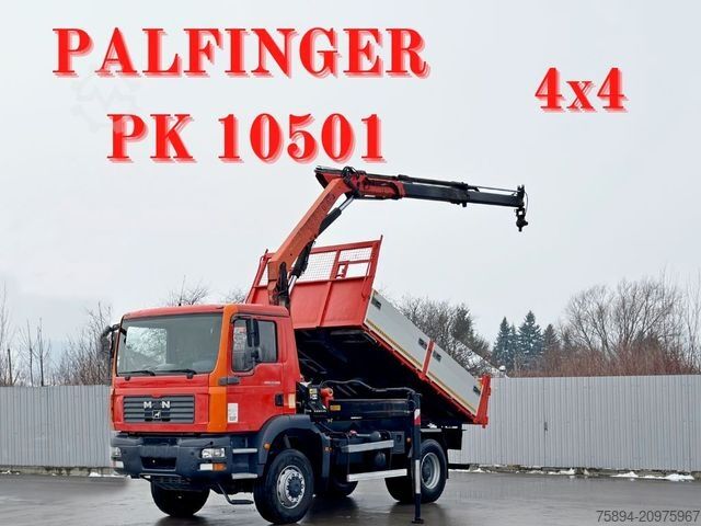 Кран-манипулятор на шасси грузовика MAN TGM 18.280 * KIPPER 3,85m * PK 10501 * 4x4