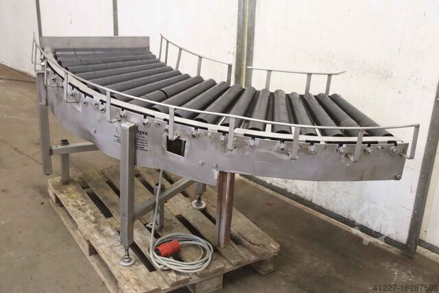 Изогнутый роликовый конвейер из нержавеющей стали Schmid 15 m/min Förderbreite 500 mm