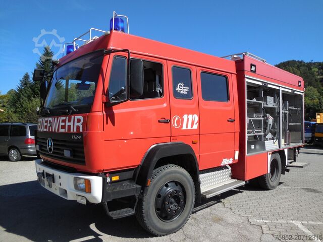 Пожарная служба/служба спасения Mercedes-Benz 1124 AF LF 16 Löschfahrzeug Schlauchhaspel Metz Pumpe Feuerwehr