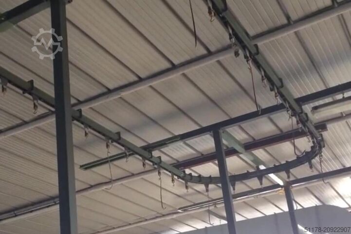 Линия окраски длиной около 280 погонных метров, полностью комплектная: с рельсами, цепью и приводным  